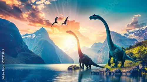 Life on Planet Earth in the Dinosaurs Age photo