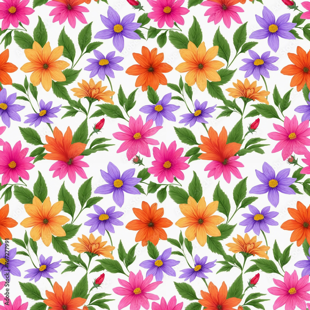 Beautiful artistic seamless floral natural pattern