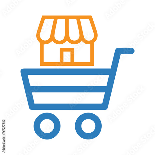Store, shopping, mobile, cart, computer, monitor, online, online store icon