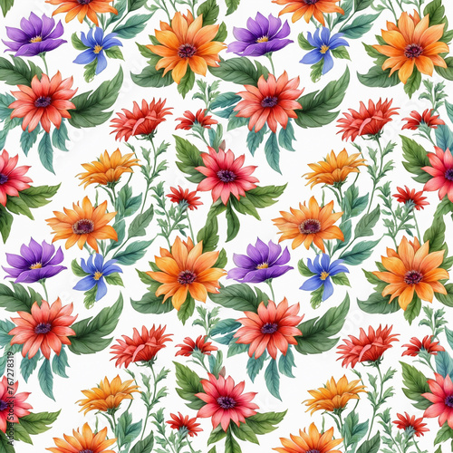 Beautiful artistic seamless floral natural pattern