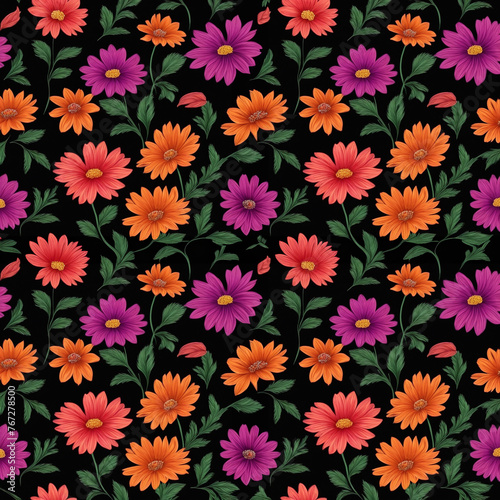 Beautiful artistic seamless floral natural pattern