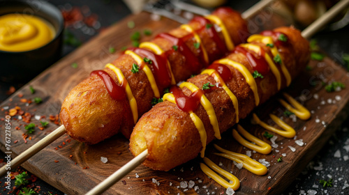 Homemade corn dogs with a crispy crust