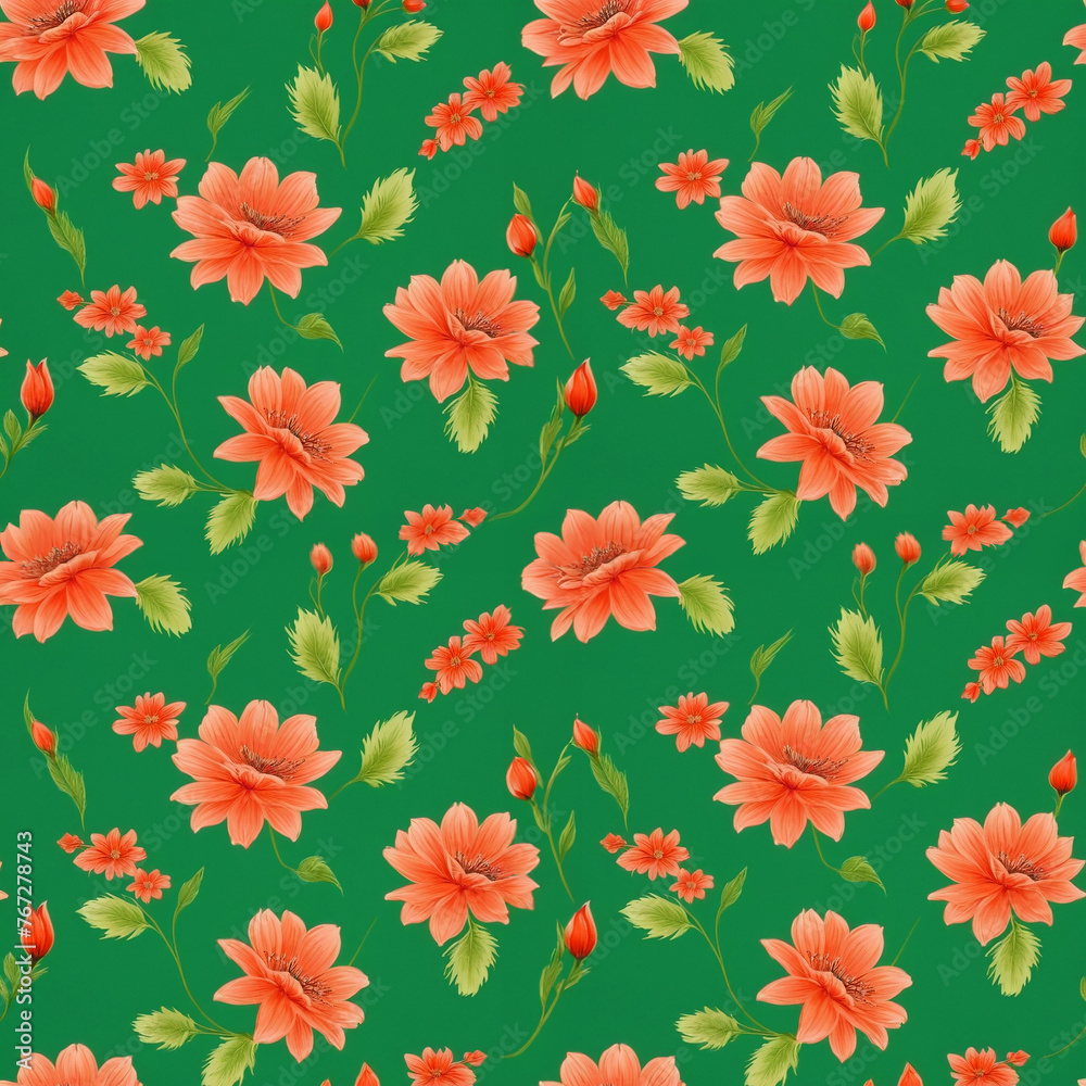Beautiful artistic seamless floral natural pattern