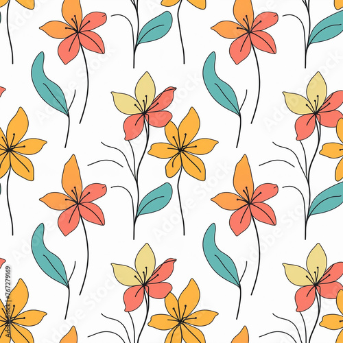 Beautiful artistic seamless floral natural pattern