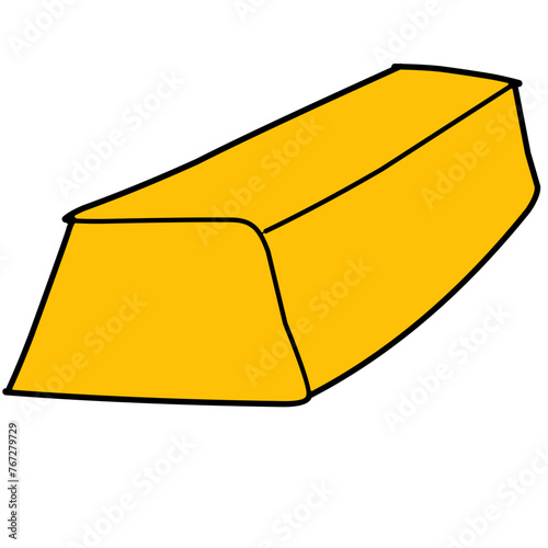Golden bars, bullion flat line colored Vector