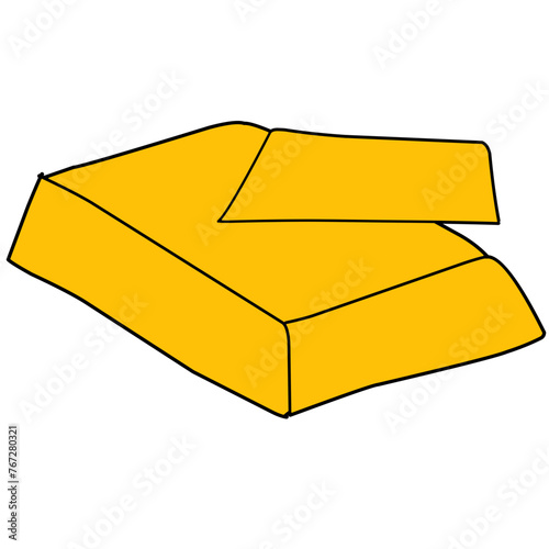 Golden bars, bullion flat line colored Vector