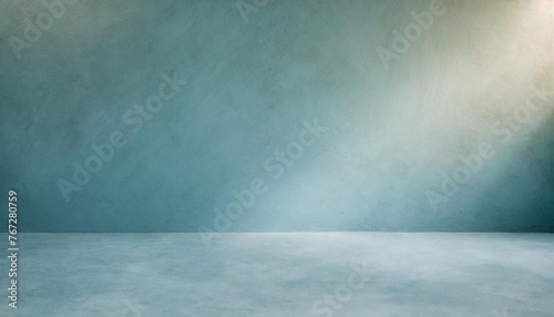 minimal abstract blue concrete background with light for product presentation shadow and light from windows on cyan rustic plaster wall blue studio backdrop dramatic blue modulations