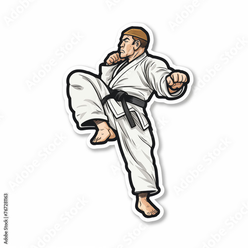 karate, sticker on white background