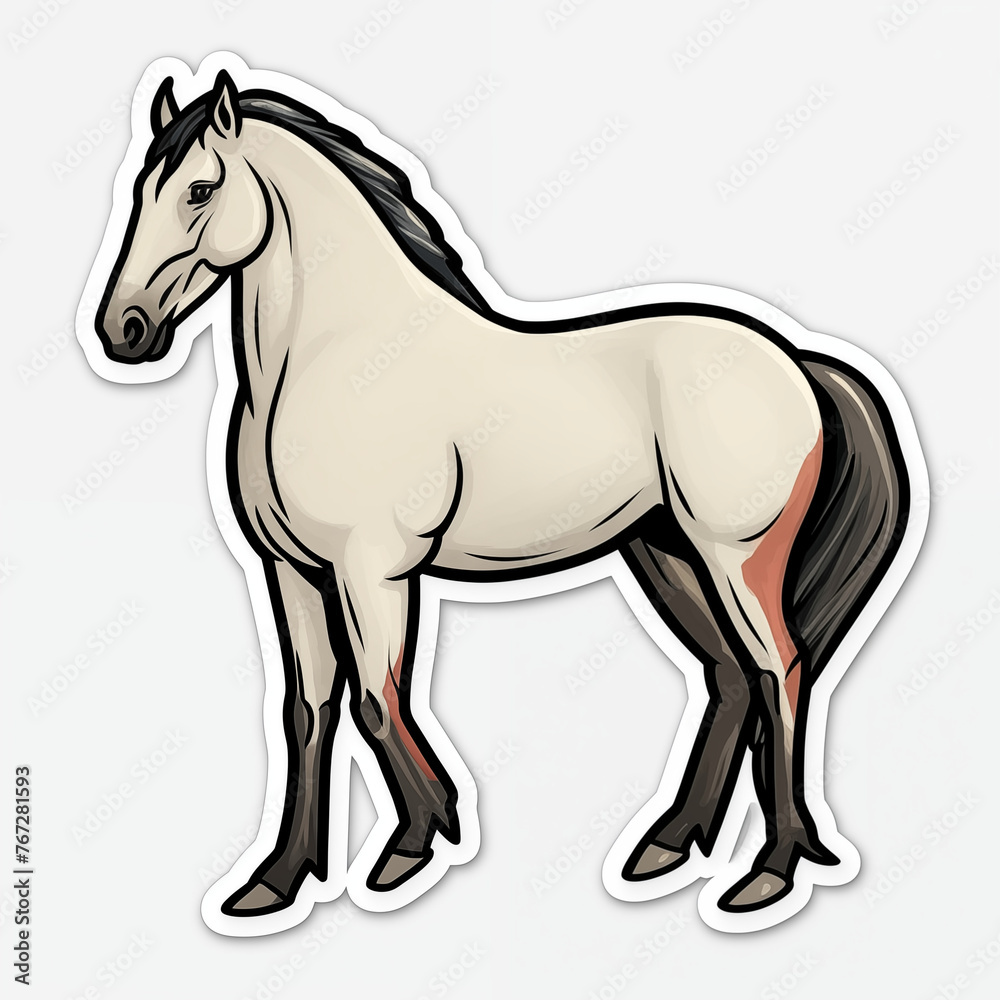 horse, sticker on white background