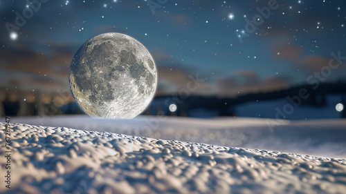 moon and snow