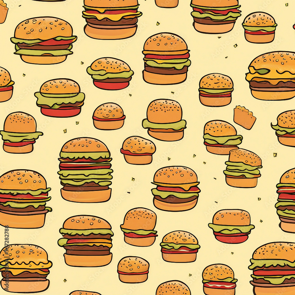 burger pattern illustration background