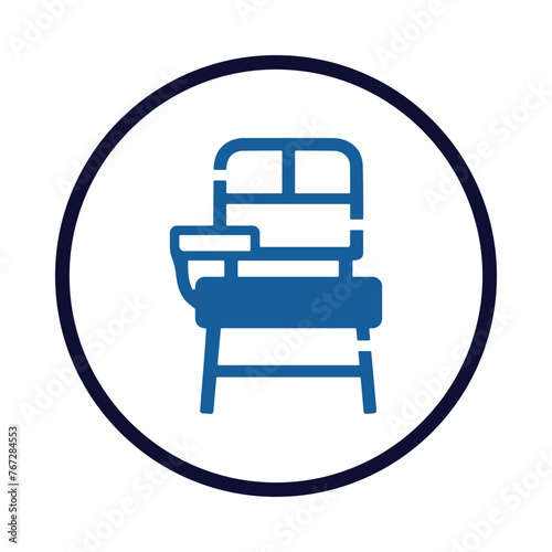 Seat, chair, bench, school bench, table, desk, school student desk icon