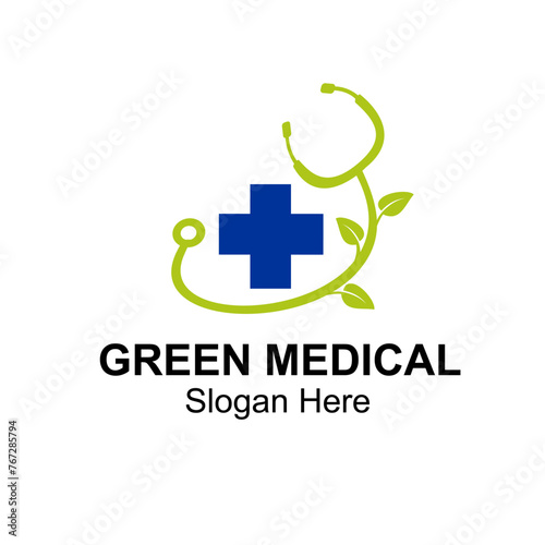 green medical logo design concept