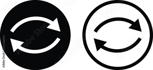 Reverse icon set in two styles . Reverse arrow icon vector . Refresh icon . Reload icon