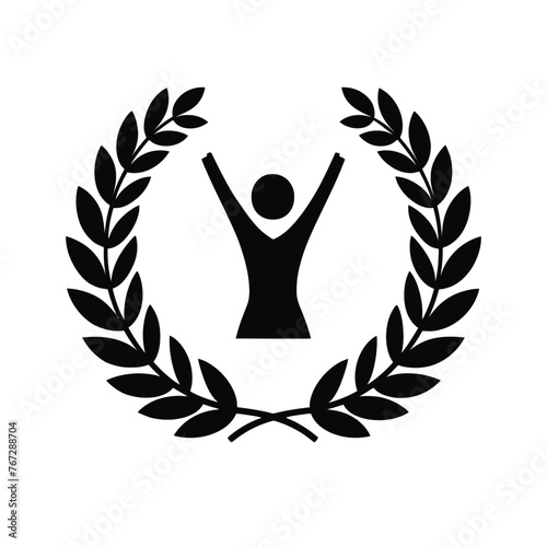 Laurel wreath - symbol of victory and power flat vector icon for apps and websites