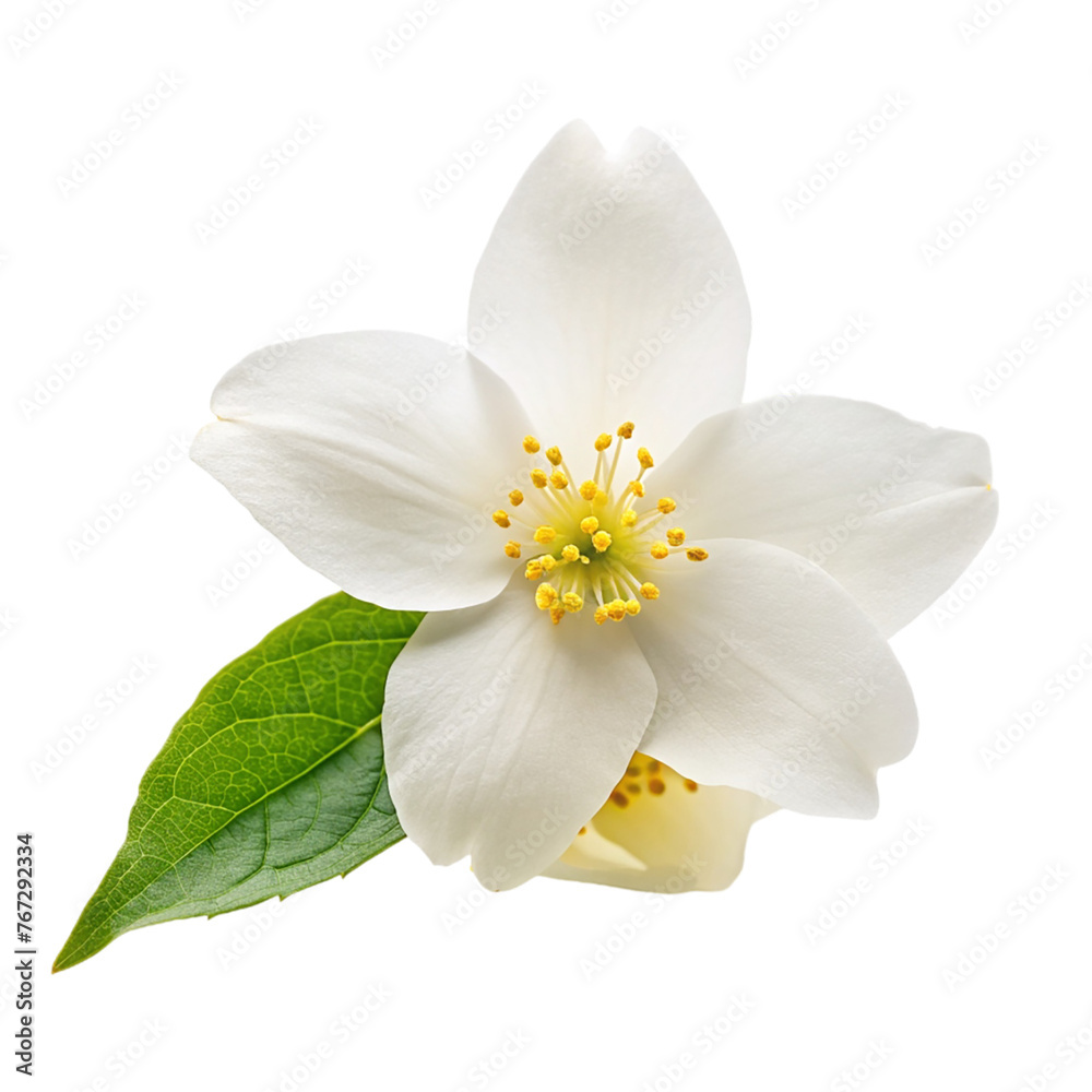 Fototapeta premium White Jasmine flowers, isolated on transparent background.