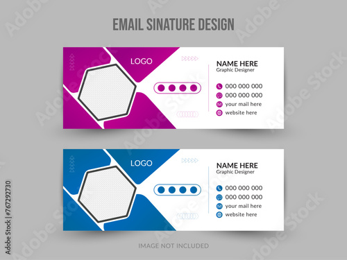 Modern Email Signature Design, Email Signature Design, Social Media Banner Design