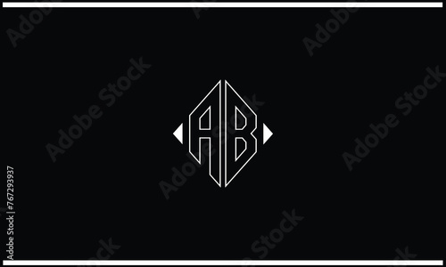 AB, BA, A, B, Abstract Letters Logo Monogram