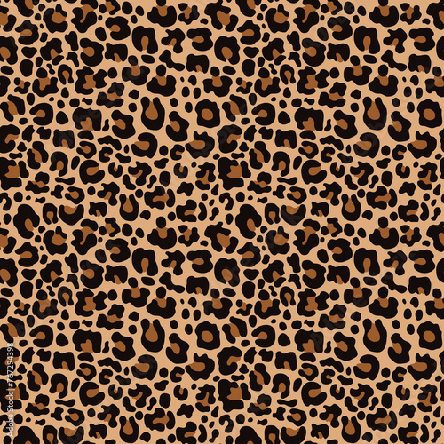 Leopard print seamless pattern vector illustration, trendy modern stylish design for textiles