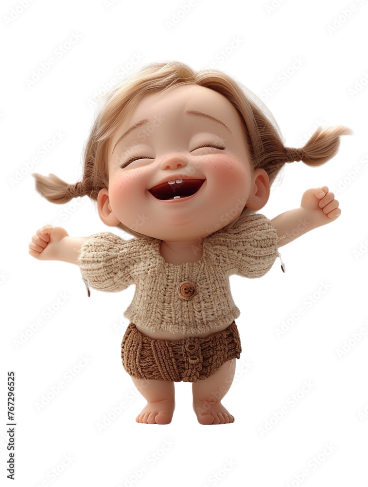 3d illustration of adorable cute baby characters, generative ai 3d illustration of adorable cute baby characters, generative ai