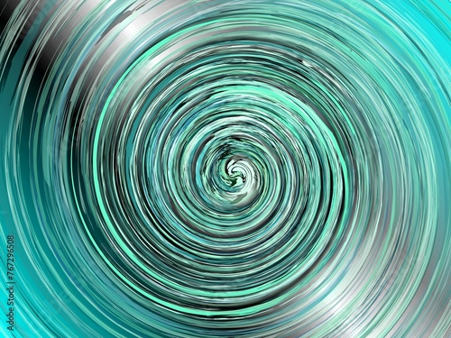 Abstract background with grey and green colors and vortex and rays - computer graphic with effect of depth of space, motion and rotation. Topics: texture, wallpaper, computer art, mixing colors