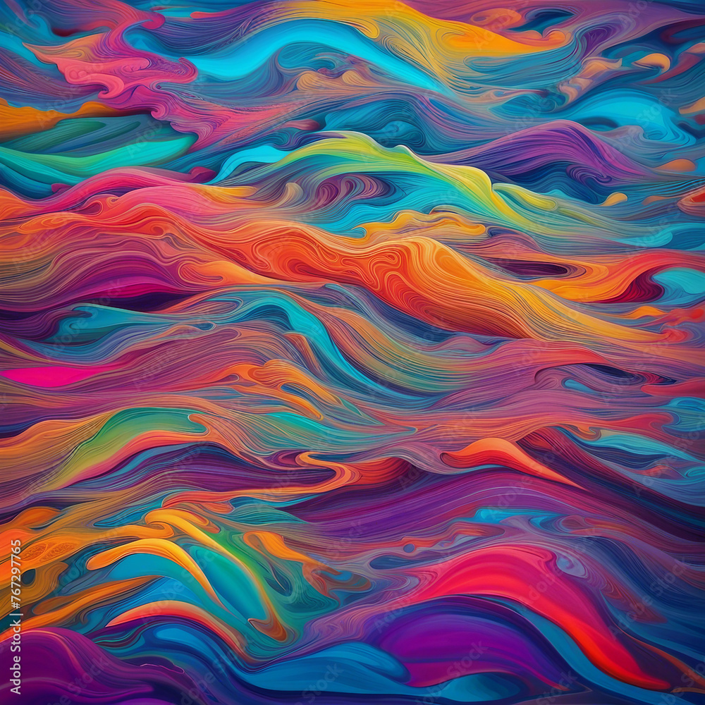 colorful sea waves illustration background