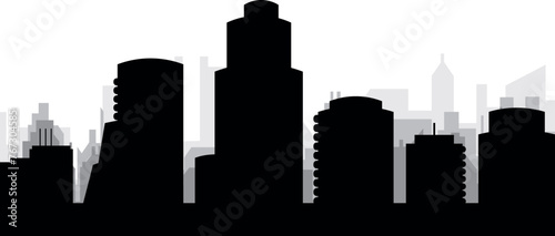 Black cityscape skyline panorama with gray misty city buildings background of HOUSTON  UNITED STATES