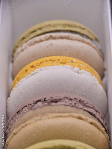 Typical French pastry - Set of macaroons in the box 