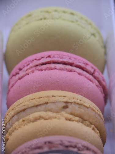 Typical French pastry - Set of macaroons in the box 