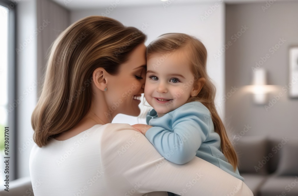 Young loving mother hugging her child - daughter. Young family. Mother's day Young loving mother hugging her child - daughter. Young family. Mother's day