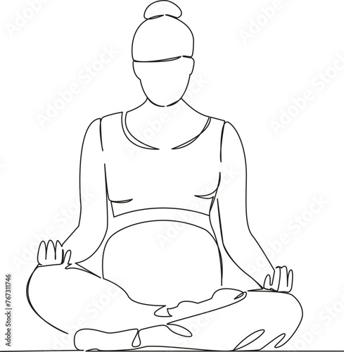 pregnant girl in lotus position