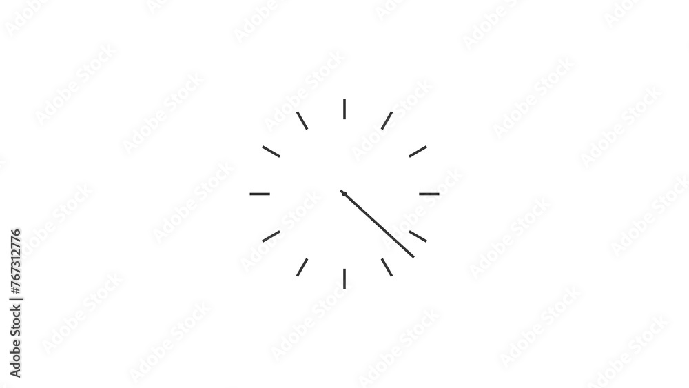  Clock spinning dark gray color illustration. White background watch on transparent 4k illustration. - obrazy, fototapety, plakaty 