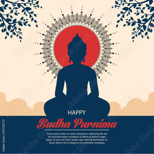 happy budha purnima illustration