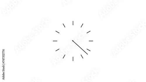  Clock spinning dark gray color illustration. White background watch on transparent 4k illustration. photo
