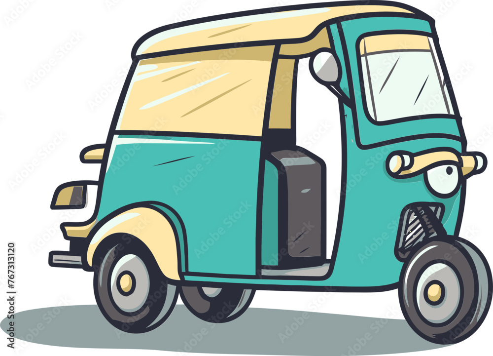 Traditional Rikshaw Experience Detailed Vector Scene