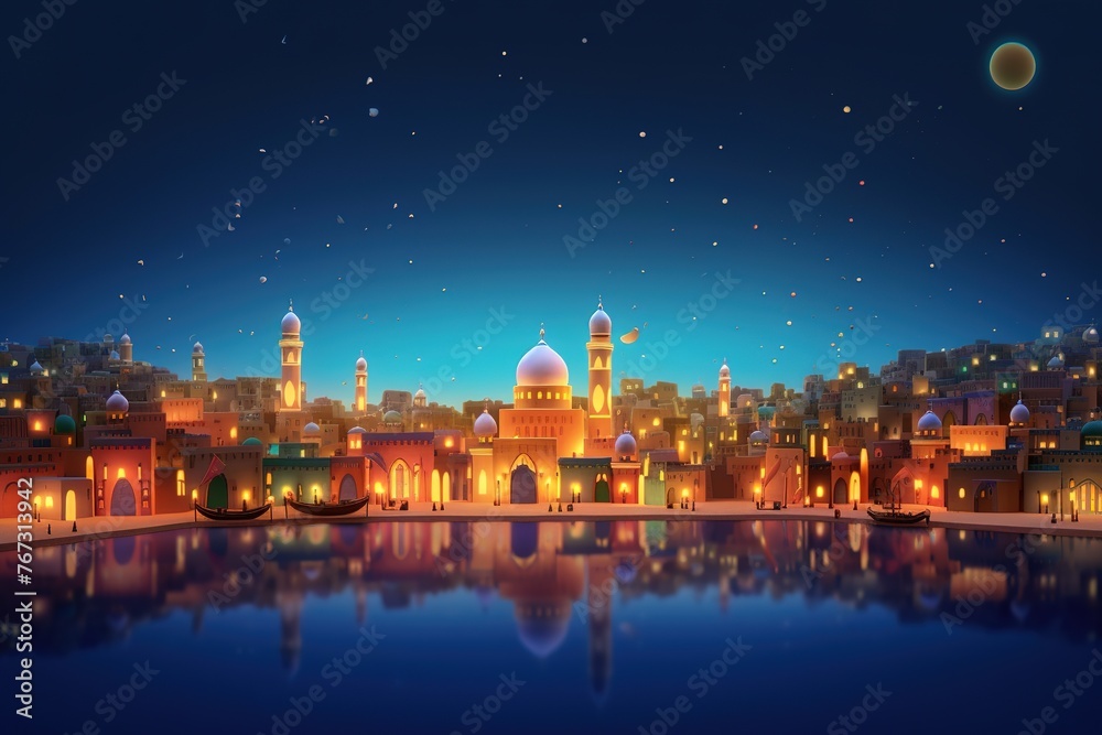 night view of arabian city