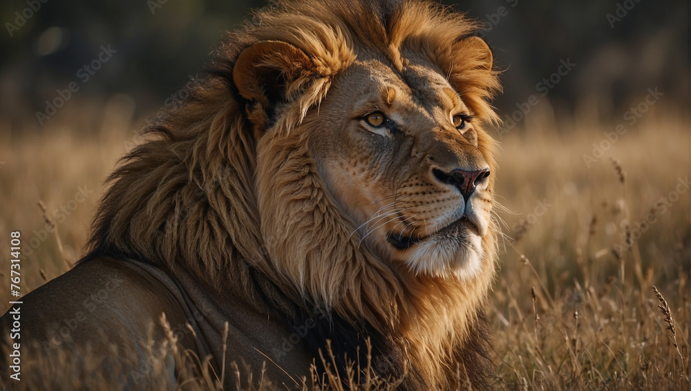 Obraz premium lion in the grass