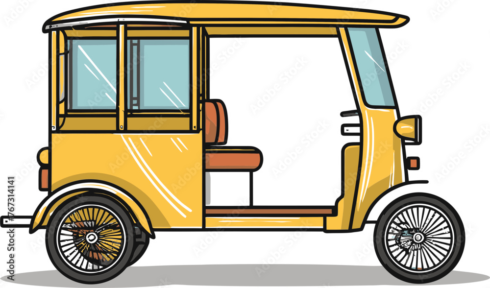 Traditional Rikshaw Experience Detailed Vector Depiction