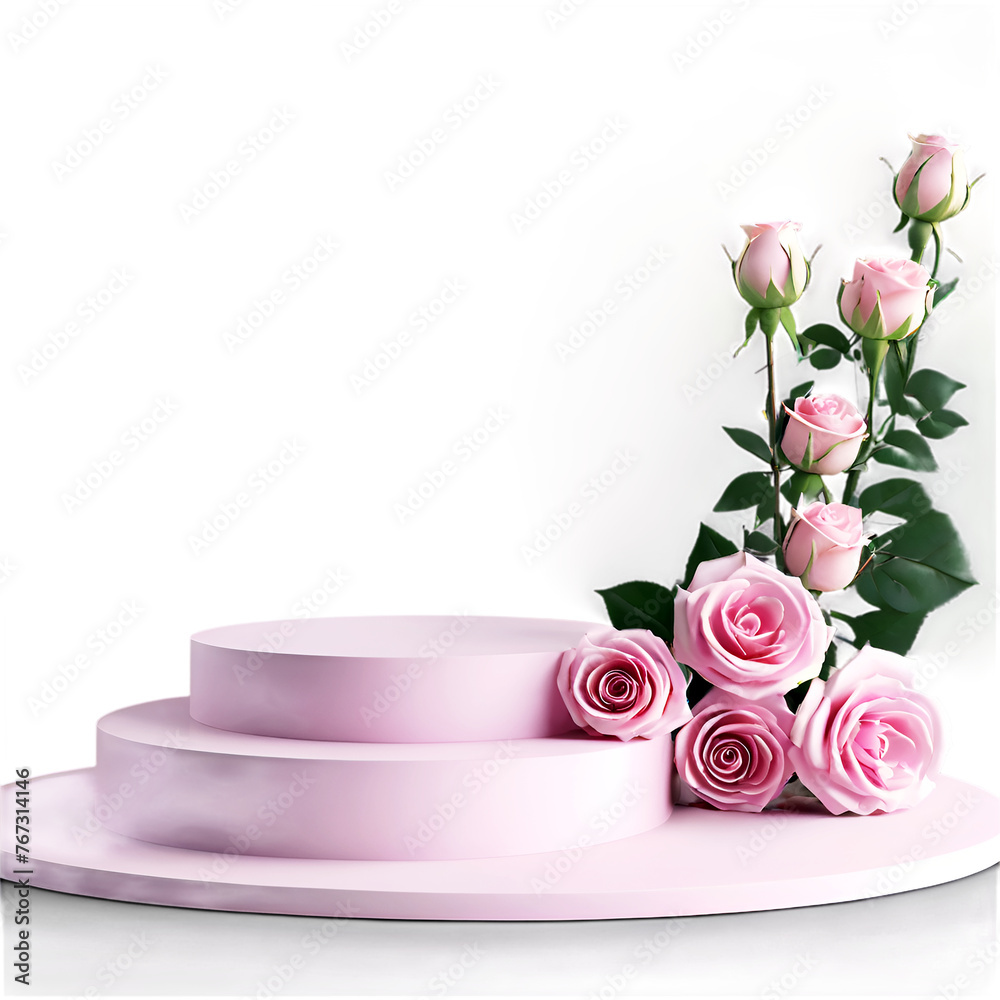 Podium background flower rose product pink 3d spring table beauty stand display nature white. Garden rose floral summer background podium cosmetic valentine easter field scene gift purple day romantic Podium background flower rose product pink 3d spring table beauty stand display nature white. Garden rose floral summer background podium cosmetic valentine easter field scene gift purple day romantic