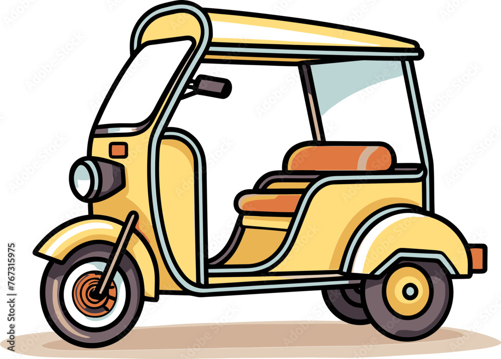 Detailed Vector Art of Rickshaw Ride Cultural Discovery