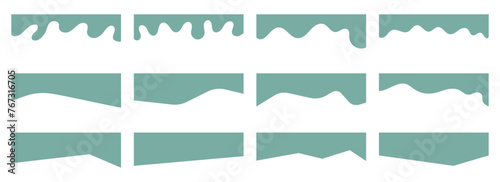 Set of separator header for website and app. Different elements of top and bottom for website and app. Different borders for website, banner and app.