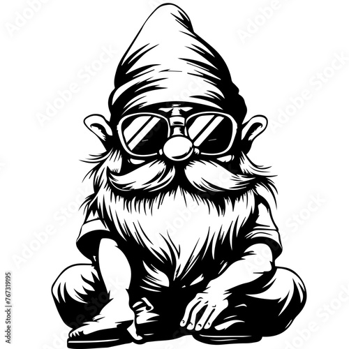 Chill Gnome Vector Illustration
