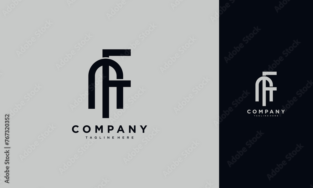 initial letter NF or FN  joined,logo Typography Vector design Template 