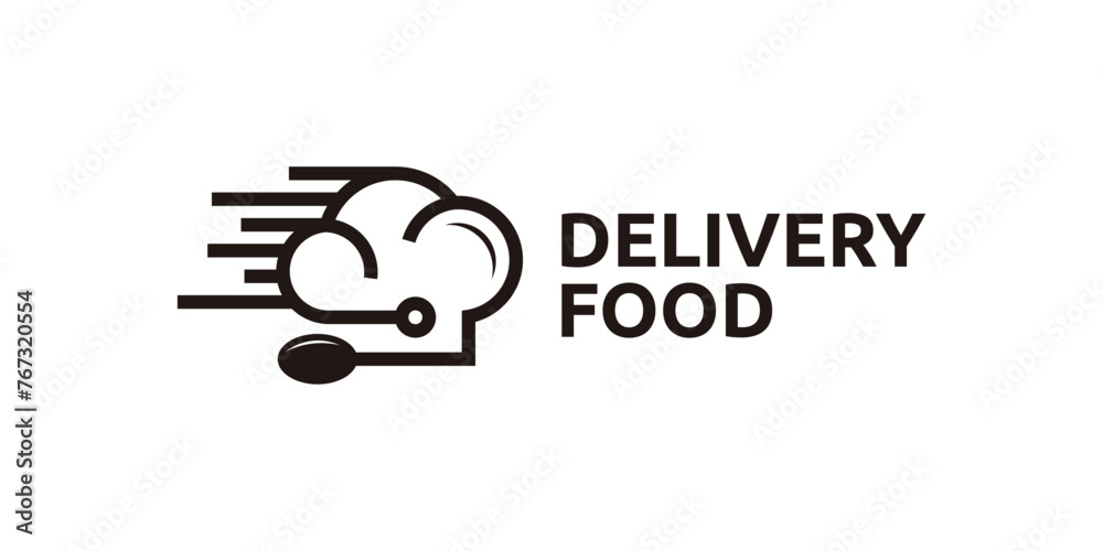 creative food delivery logo design, chef hat and speed, logo design templates, symbols, icons, creative ideas. creative food delivery logo design, chef hat and speed, logo design templates, symbols, icons, creative ideas.