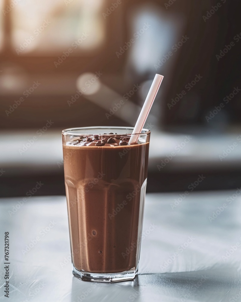 chocolate smoothie on the table chocolate smoothie on the table