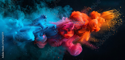 Vibrant pigments blend seamlessly, creating an explosion of color and texture. © Lucifer