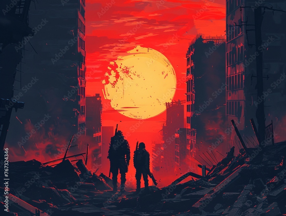 Create a concept for a graphic novel set in a dystopian future where ...