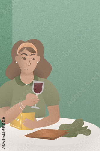 passover pesach grained illustrations
