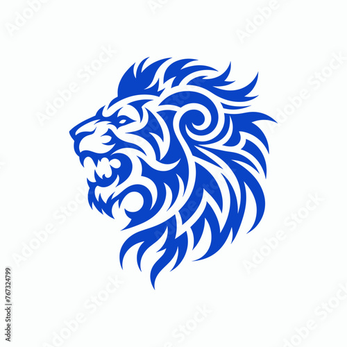Lion hade viking style symbol illustration lion face logo icon vector lion mascot 