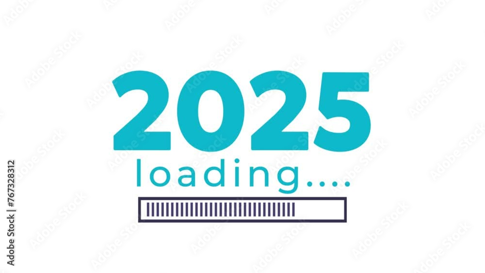 2025 blue concept with loading bar progress animation on white background 2025 blue concept with loading bar progress animation on white background
